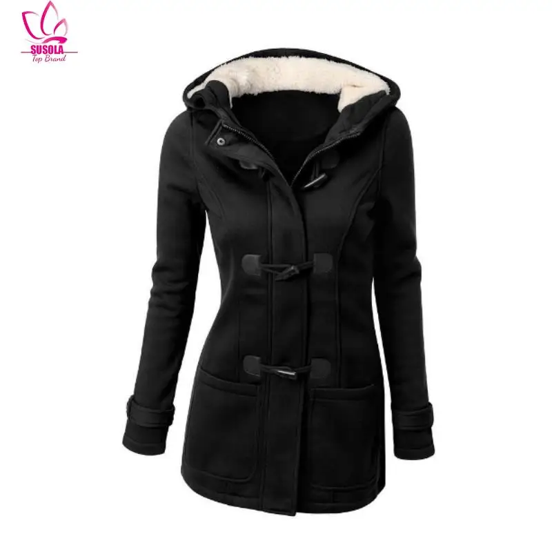 

SUSOLA Women Basic Jackets Autumn Women's Overcoat Zipper Causal Outwear Coat Female Hooded Coat Casaco Feminino Ladies Jacket