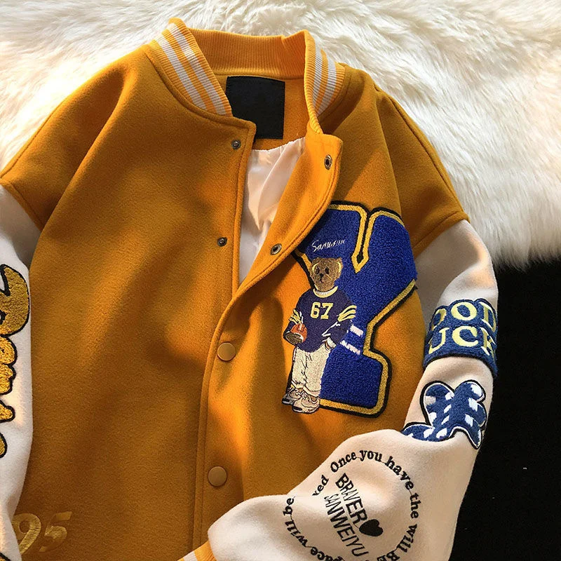 

2023 Retro American Baseball Uniform Jacket Men and Women Hiphop Spring Autumn Loose Oversize Street Couple Casual Jackets