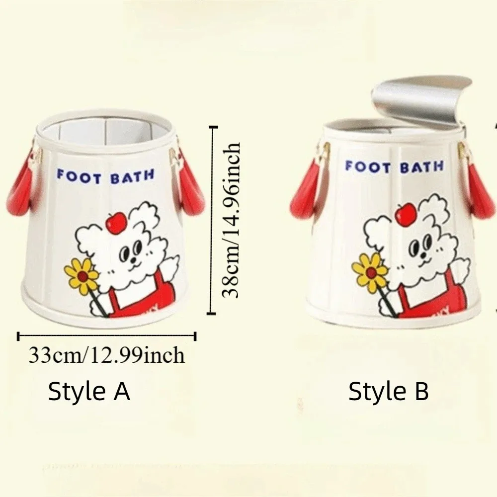 Thickened Collapsible Foot Bath Cartoon Over Calf Foot Soaking Bucket with Handles Heat Preservation Foldable Tub