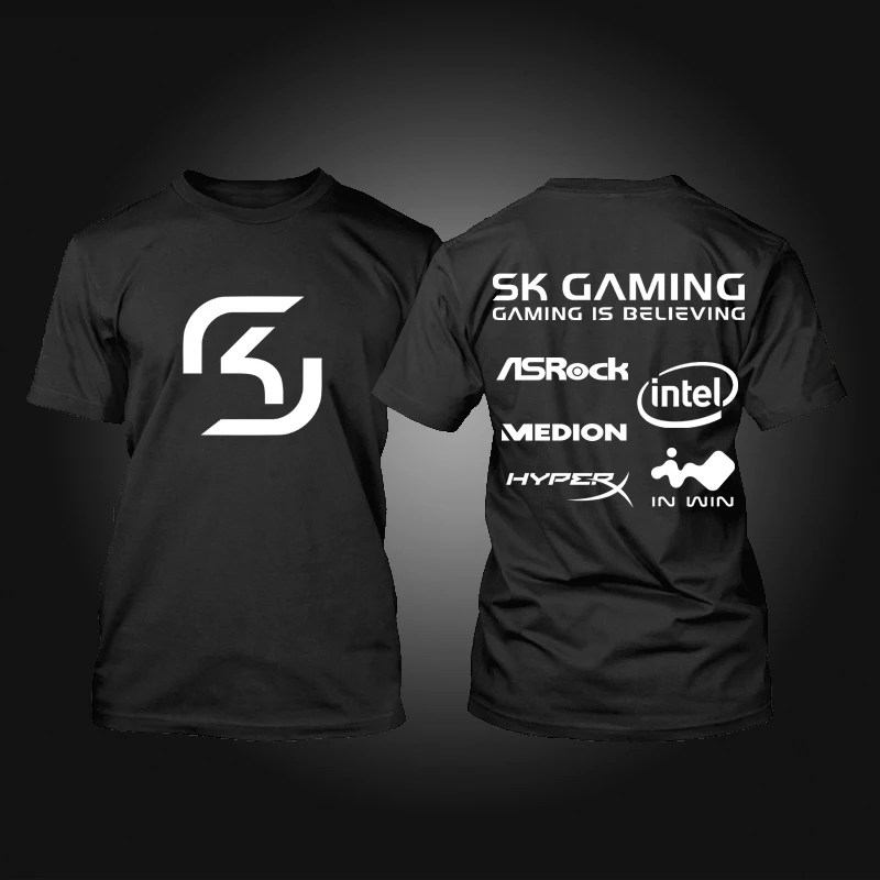 New CSGO Anti Terrorist SK Gaming Team T Shirt Elite Uniform Crew Neck Summer Autumn Esports Streetwear Pro Player Design