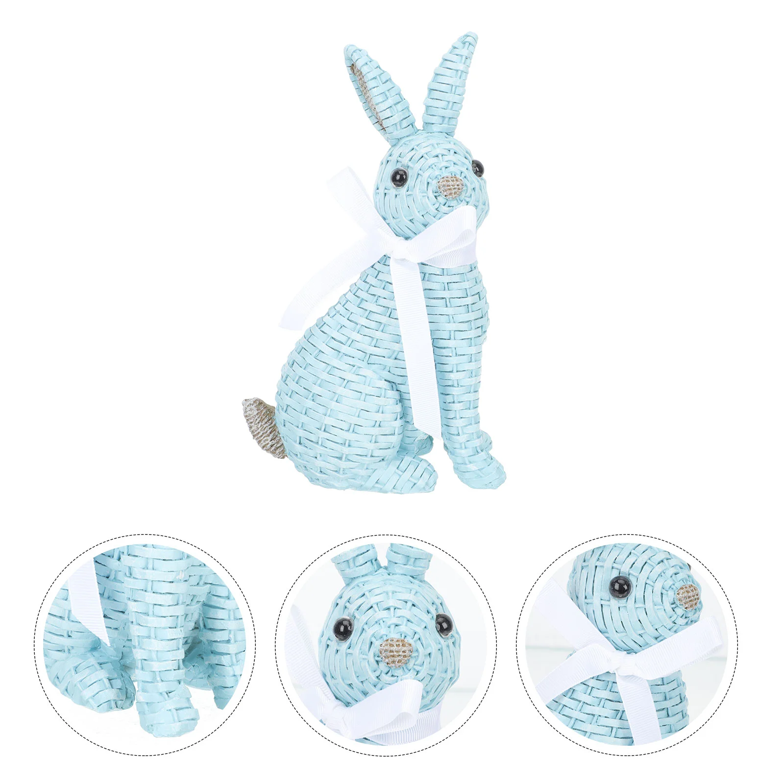 

Ротанговый кролик, орнамент из смолы, маленький орнамент кролика, фотография