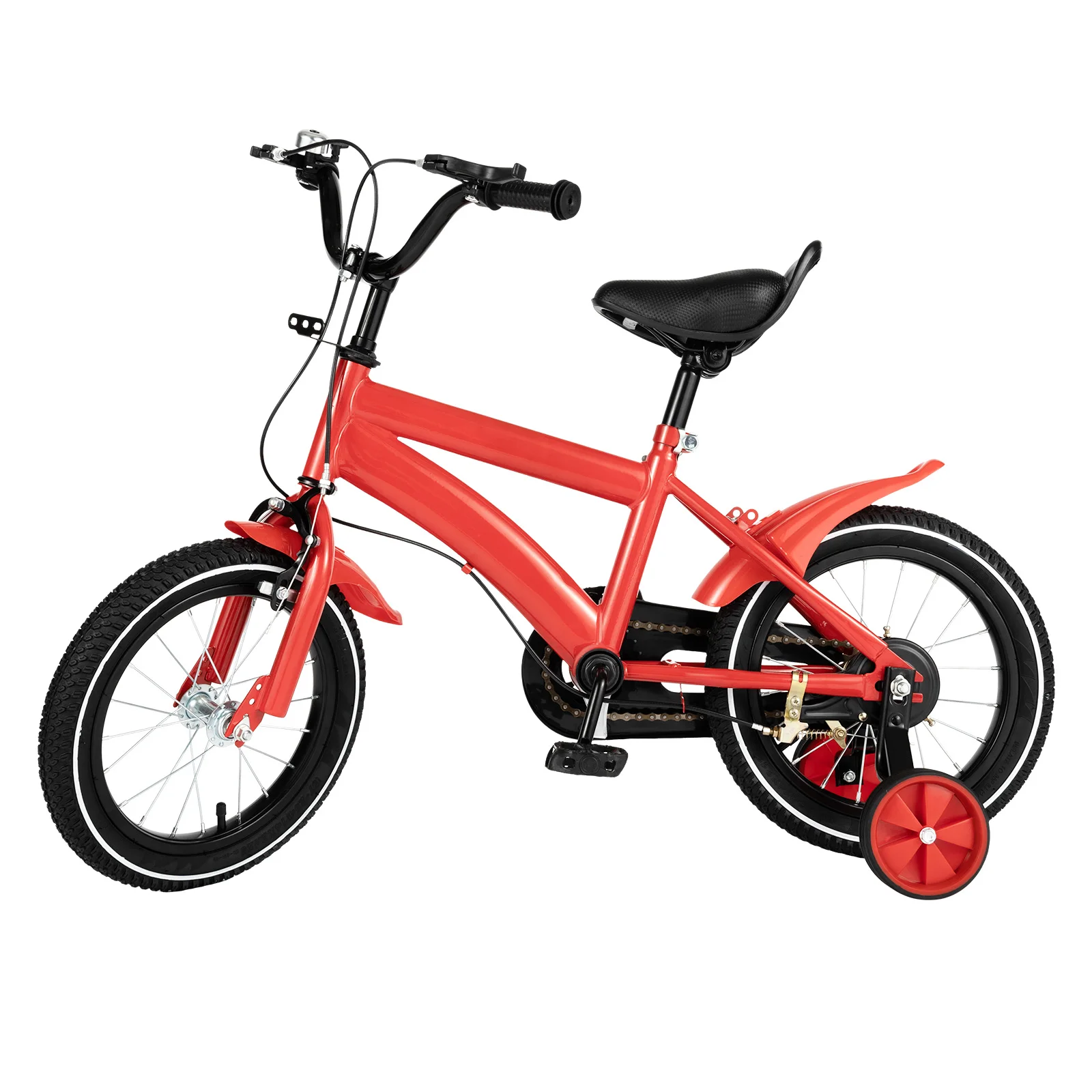 14Inch Children Bicycle Boys Girls Kids Bike Unisex with Safety Training Wheel 22" - 26.3" Applicable Height for 3-6 Years Old