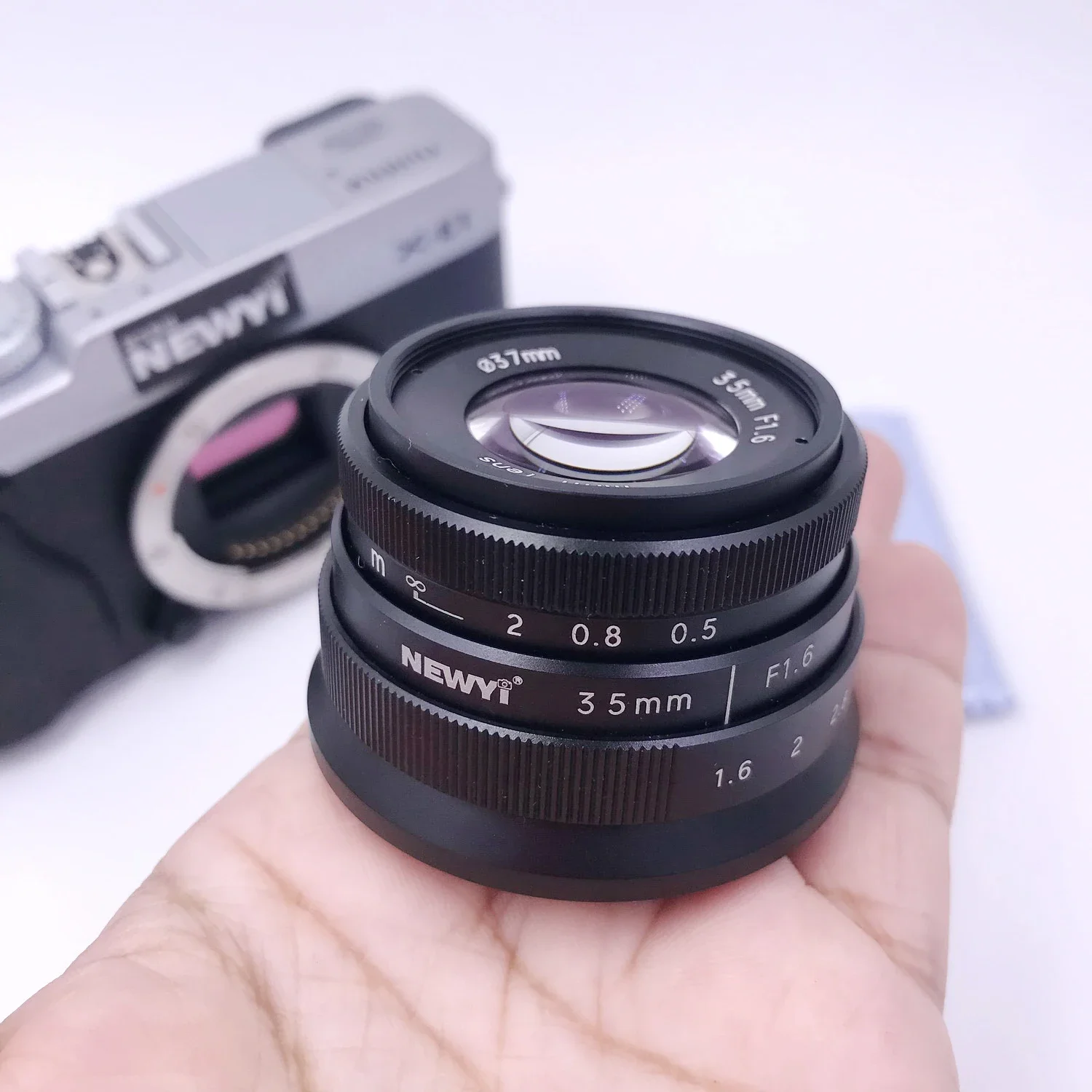 35mm F1.6 수동 초점 MF 프라임 APS-C 카메라 렌즈 (캐논 EOS.M, 후지 FX X 마운트 XH1 XA5/XT10, NEX, 올림푸스 마이크로 4/3 C-M4/3 호환)