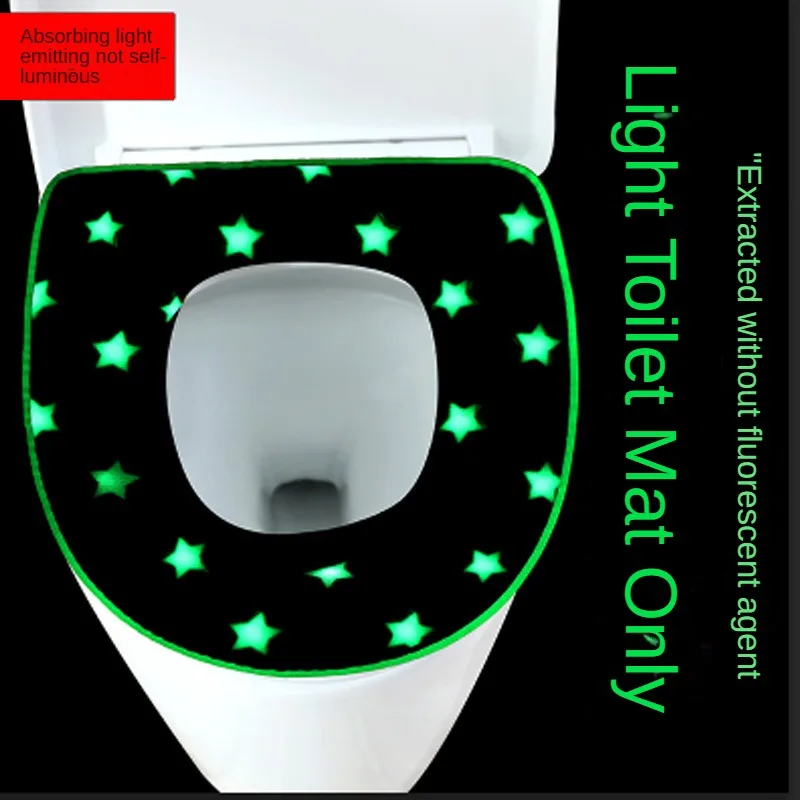 Luminescence toilet seat cushion soft toilet cushion zipper winter warm mat home thicken pad cover washer toilet seat cover toilet mat