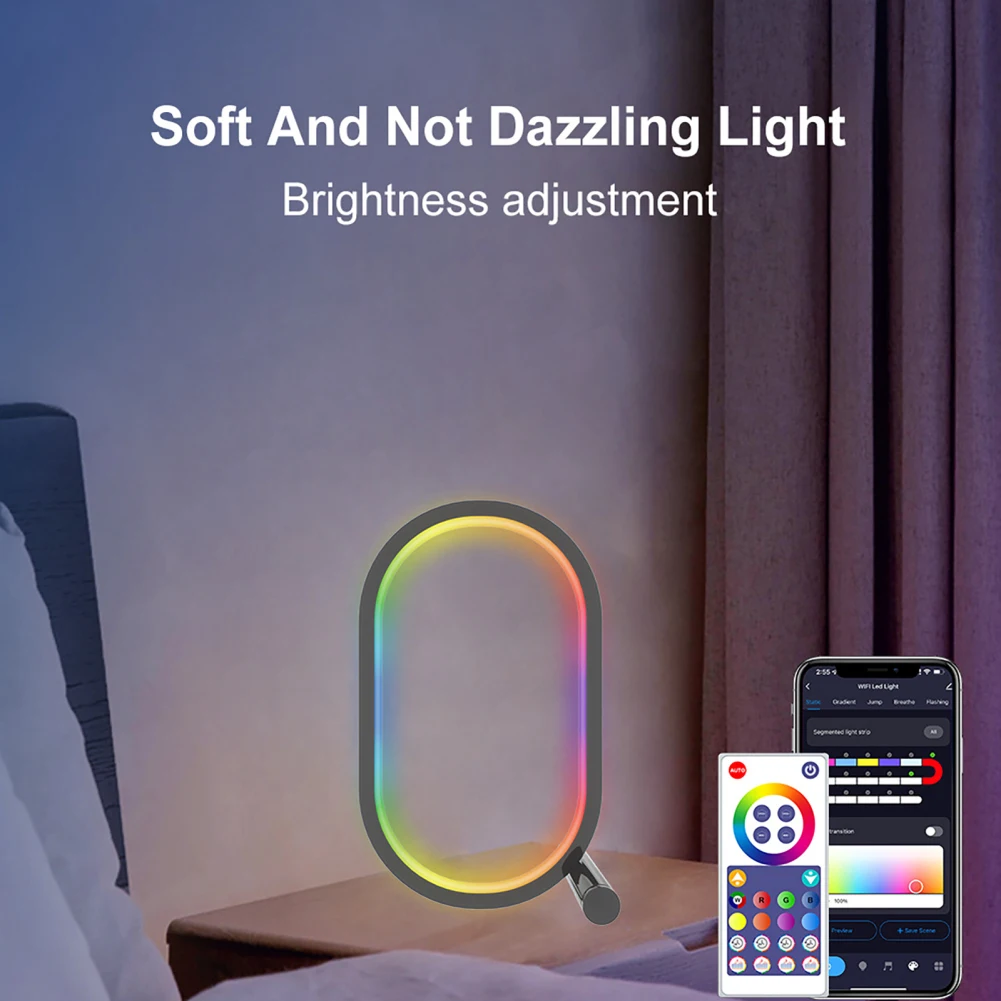 

SWEETHOME Smart RGB Table Lamp WIFI Dimmable Color Changing Desktop Ambient Light For Game Room Living Room Bedroom