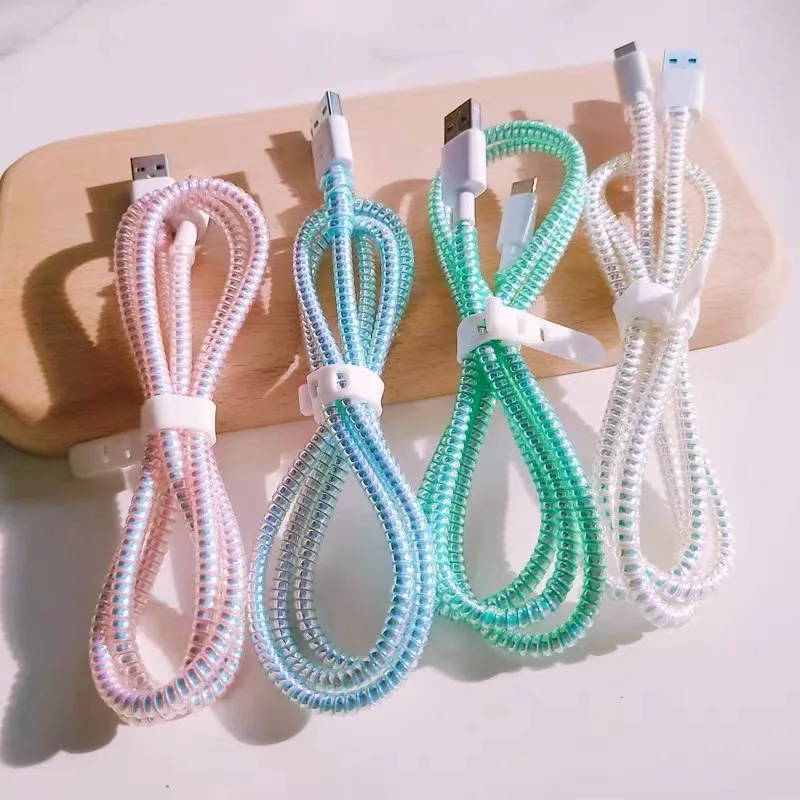 

1.6m USB Charging Data Line Cable Protector Anti Break Wire Cord Protection Cable Winder Organizer Earphone Data Bobbin Winder