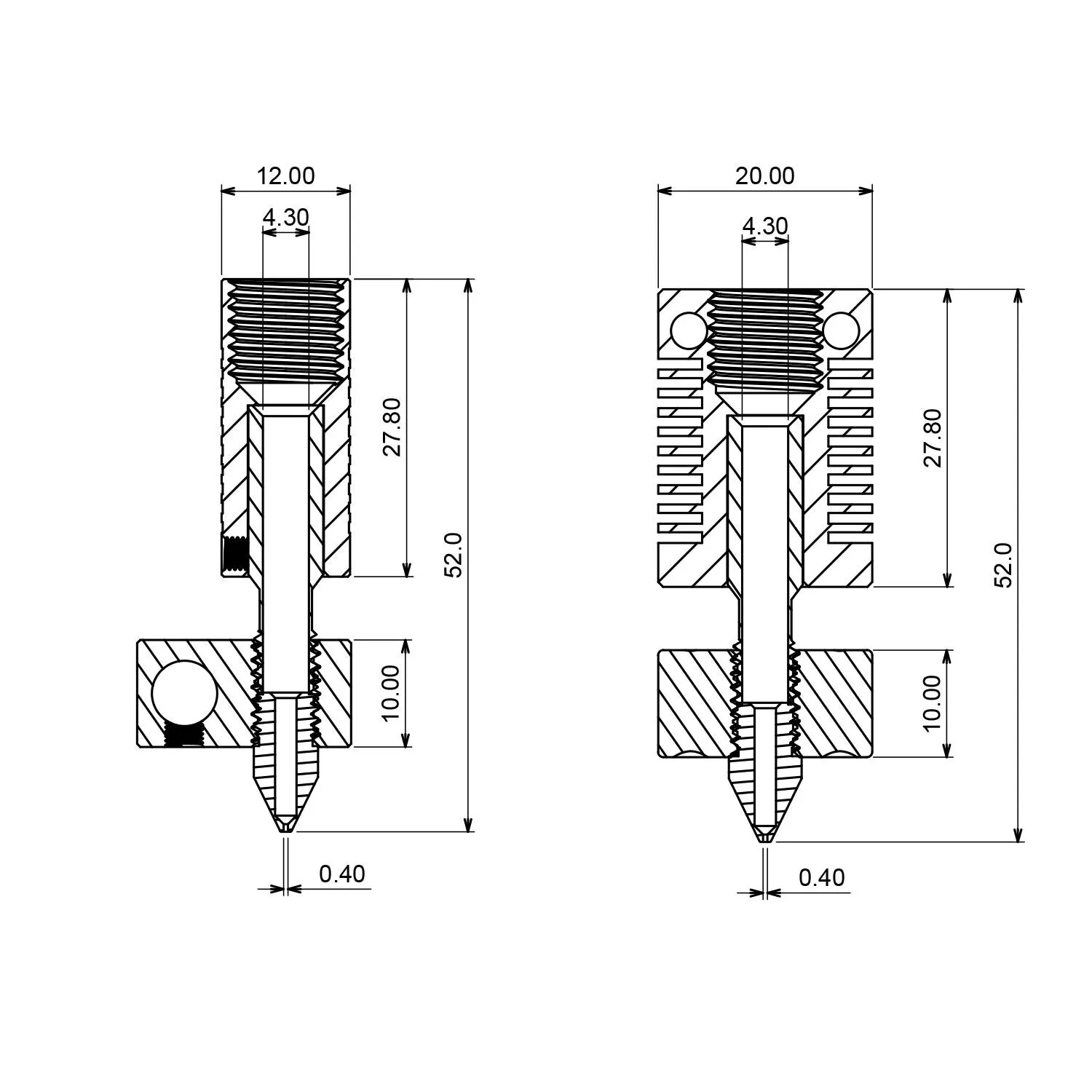 Kit Estrusore/Hotend Per Stampanti 3D Creality Ender 3, CR-10 - Include 5 Ugelli Da 0.4 Mm, Termistore E Resistenza