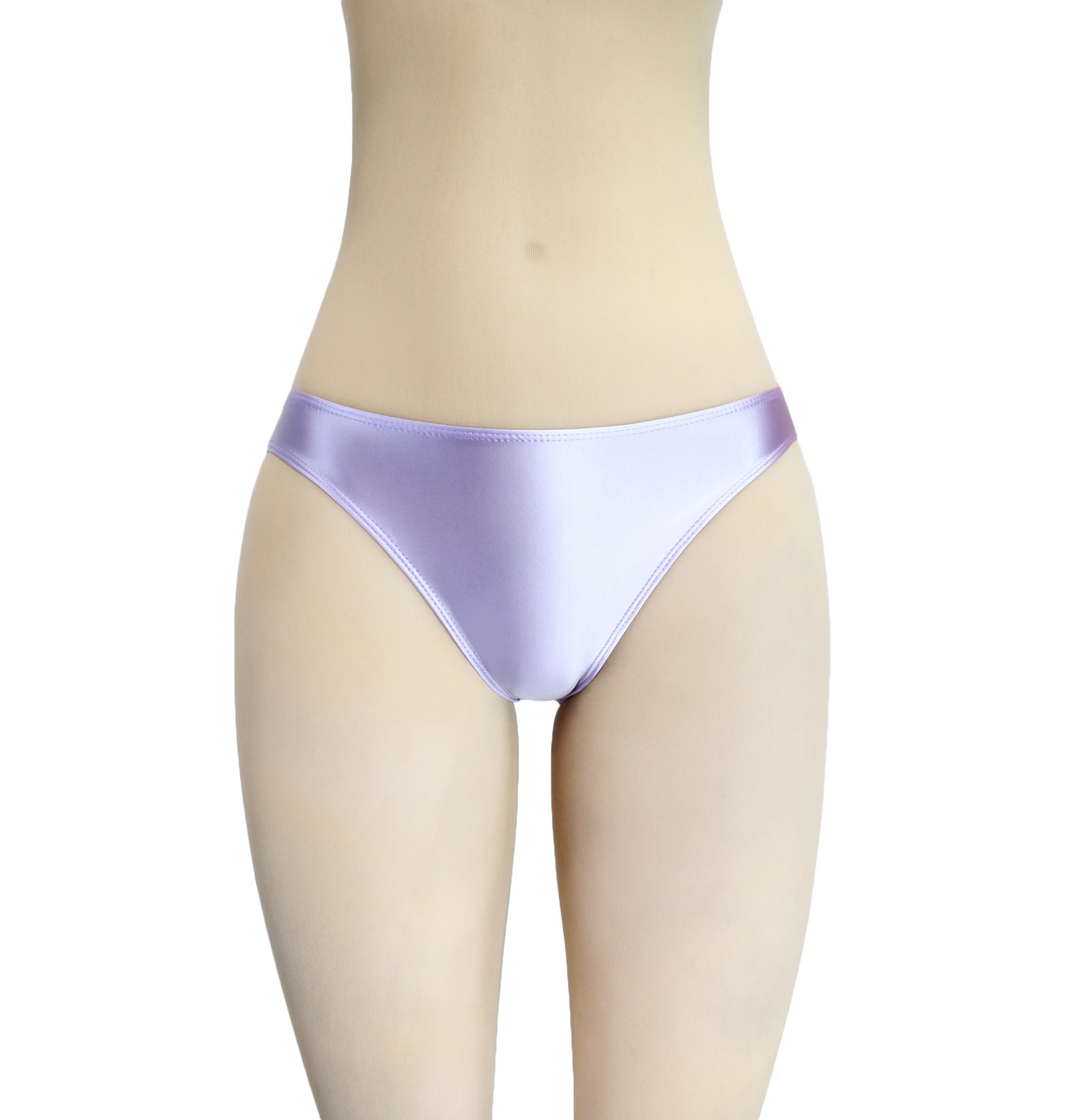glossiness Series thongs Bikini smooth underpants Silky Solid Bikini low-waisted Tights Underpants Oily swimming trunks