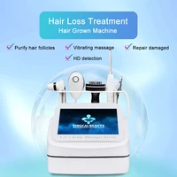 Masseur de cuir chevelu en Silicone, brosse électrique pour la croissance des cheveux, thérapie à la lumière rouge, Machine d'analyse des cheveux et du cuir chevelu 4