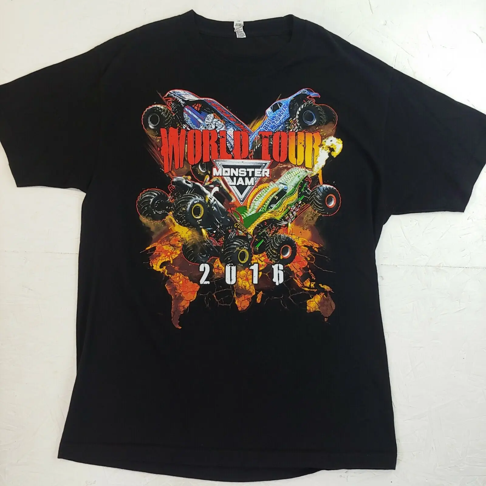 Monster Jam World Tour T-Shirt 2016 Double Sided 4X4 Truck Show Large