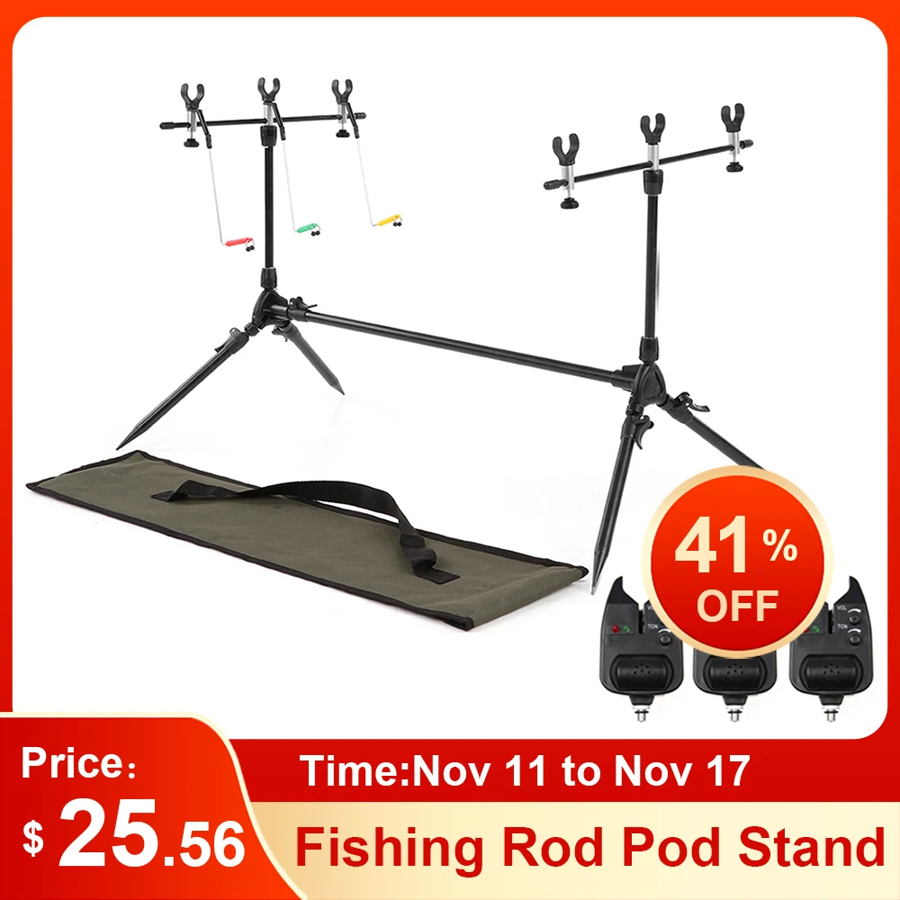 Carp Fishing Rod Holder Rack Pod Stand Support Adjustable For 3