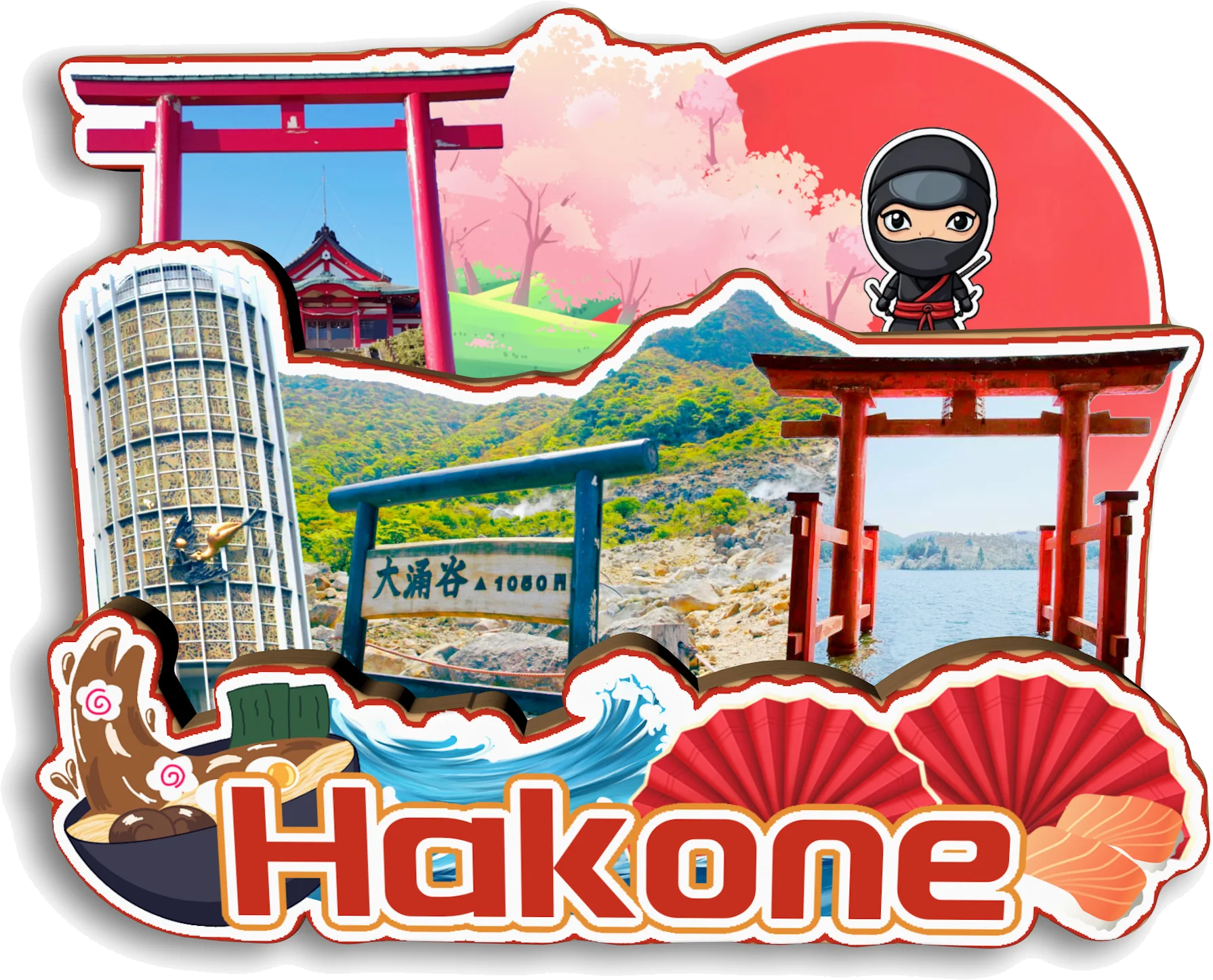 Hakone Himeji Hakodate Kawasaki Kyushu Matsumoto Kamakura Mount Fuji Beppu Japan Fridge Magnet Travel Souvenir Gift