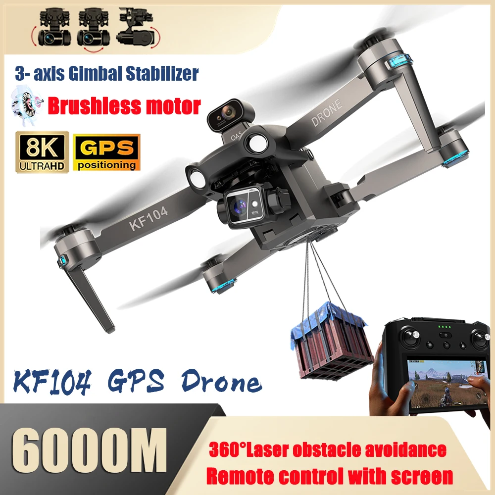 KF104 Max 2 Professional Drone 3-Axis Anti-Shake Gimbal GPS 5G WIFI Drone 8K With Aerial Obstacle Avoidance Brushless Quadcopter