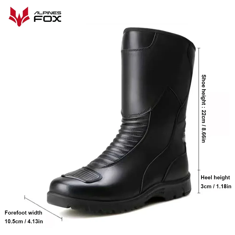 Vintage Motorcycle Riding Boots Men's Leather Motorbike Riding Shoes Waterproof Windproof Anti-fall Rider Shoes Four Seasons