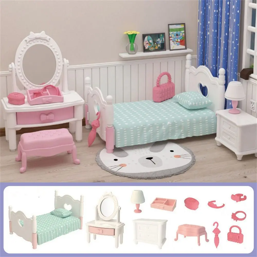 Dollhouse Miniature Furniture Accessories 1/12 Bedroom Living Micro Model Family For Kitchen Toys Girl Gift