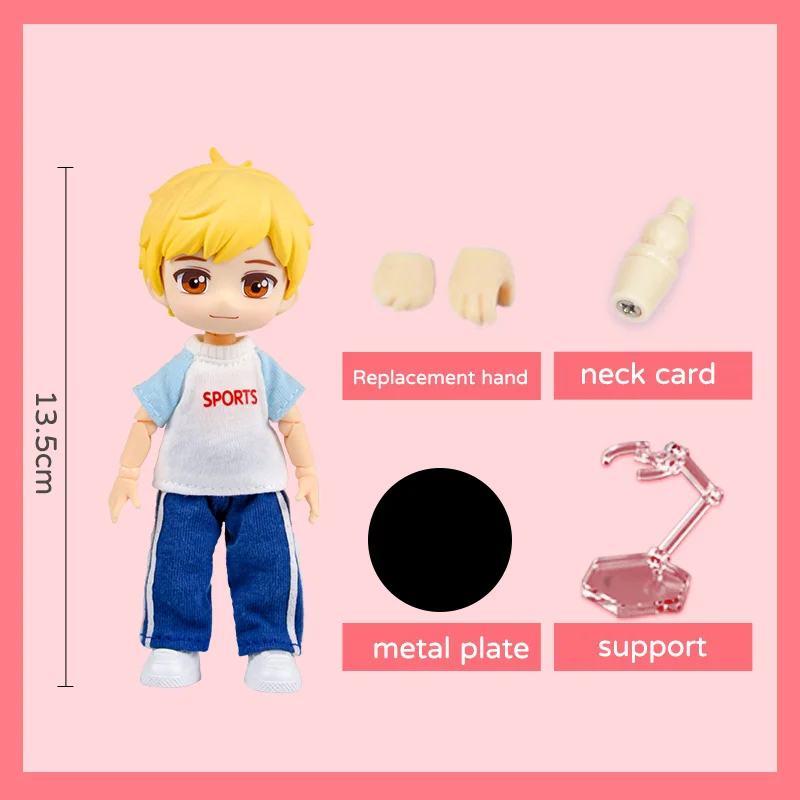 

YMY Doll OB11 Movable Joint Doll GSC Face for 1/12BJD Can replace body Including Doll Head, Body, Clothes, Shoes boys girls Toys