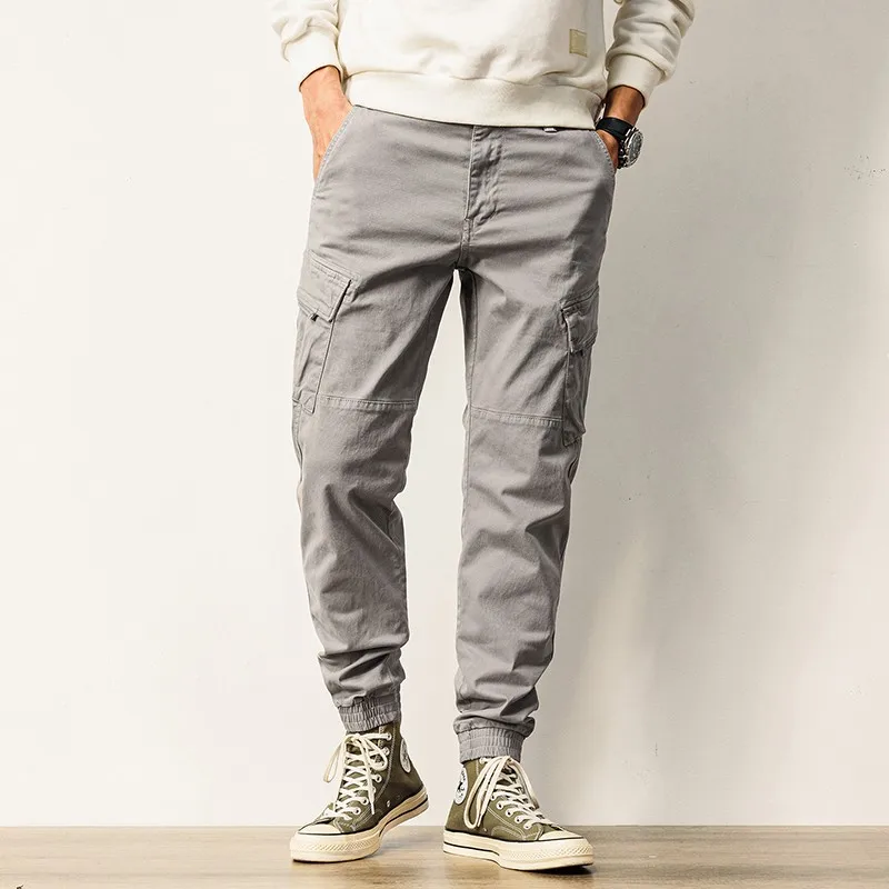 Street Fashion Men Jeans Big Pocket Designer Casual Cargo Pants Hombre Khaki Black Hip Hop Joggers Men Wide Leg Loose Trousers