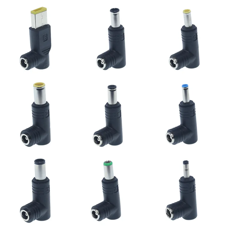 

DC Connector 5.5 x 2.5mm Female to 7.9x5.4、 4.0×1.7、7.4x5.0、5.5×1.7、5.5×2.1mm Male Converter Laptop Power Adapter 90 degree