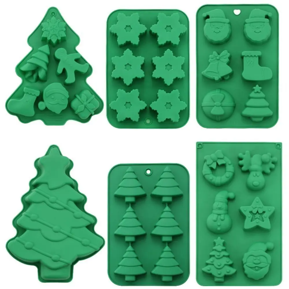 

Christmas Silicone Mold Christmas Tree Gingerbread Man Snowflake Biscuit Candy Mold
