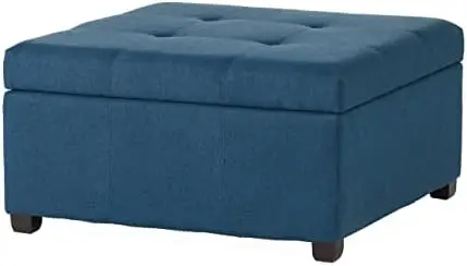 

Fabric Storage Ottoman, Dark Blue