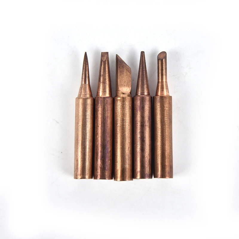 5pcs Pure Copper 900M-T Soldering Iron Tip soldering iron tip Lead-free Solder Tips Welding Head