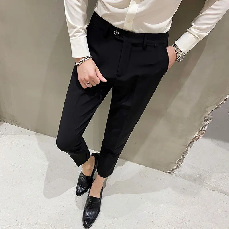 2024 Spring Summer Advanced Sense England Smart Casual Versatile Self Cultivation Trend Solid Color Commuting Men's Suit Pants
