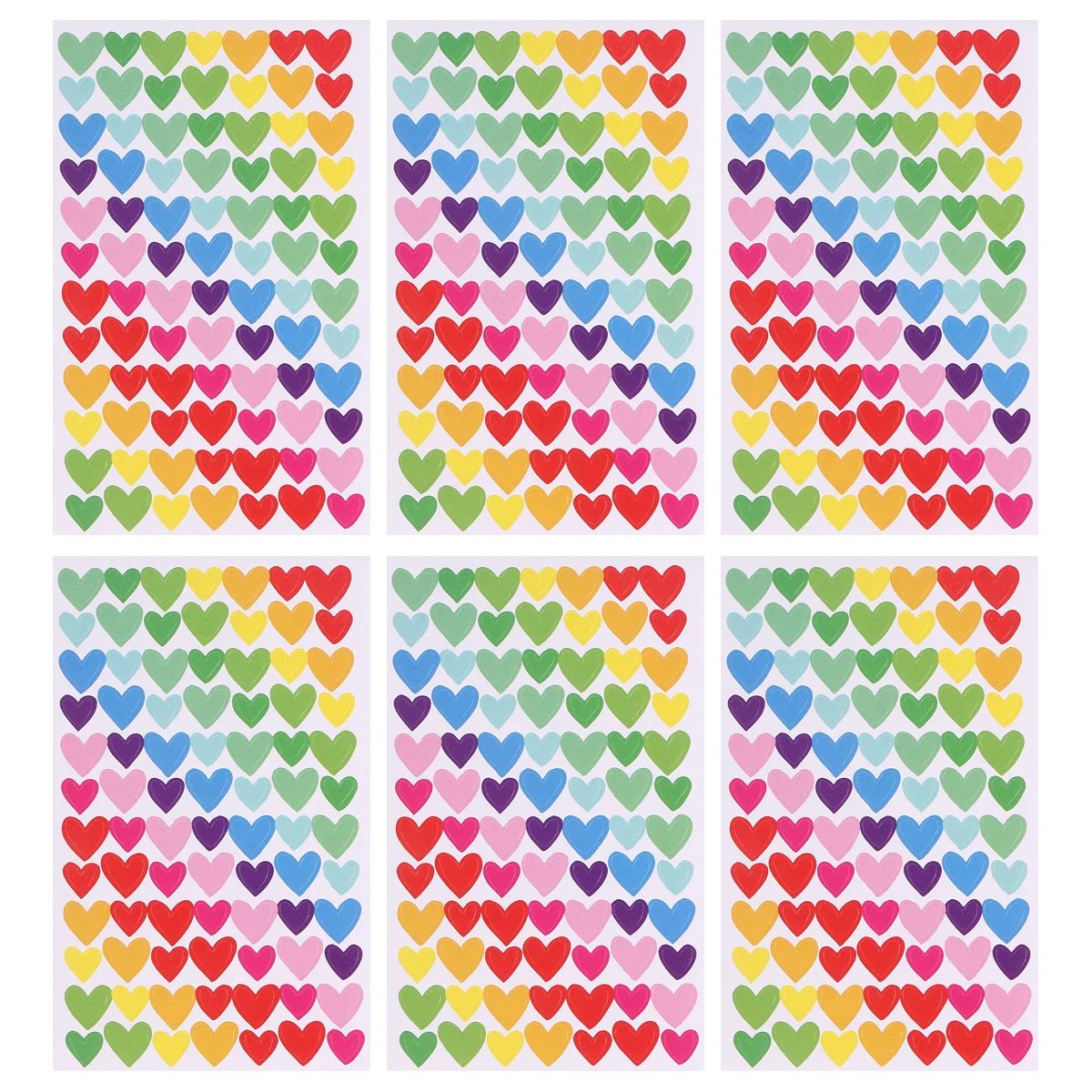 

6pcs Heart Shape Sticker Diary Planner Colorful Self Adhesive Sticker DIY Decals Journal Scrapbook Albums Photo Toys for