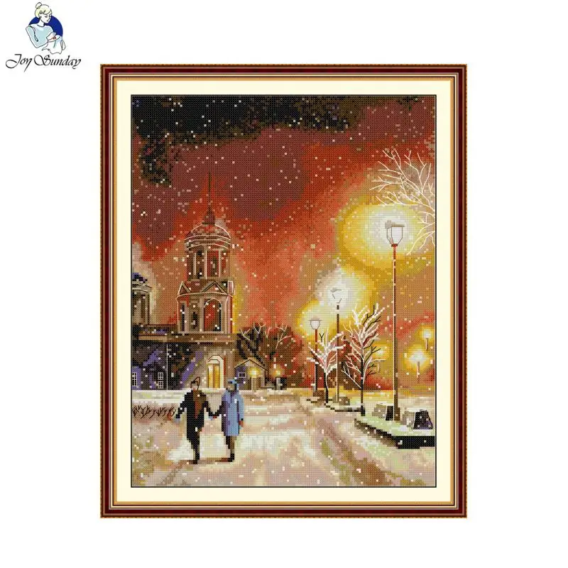 Freude Sonntag Kreuz stich Kit Heiligabend Muster gezählt bedruckte Leinwand Aida 16/14/11ct DIY Hands tickerei Nadel Kunst Kits
