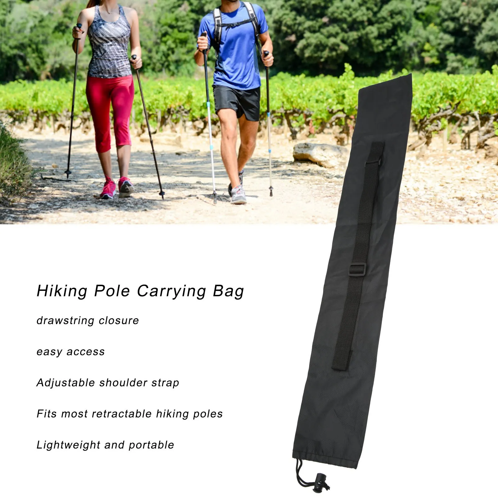 Walking Stick Bag Trekking Poles Carry Bag Hiking Sticks Storage Pounch Hiking Pole Carrying Crossbody Shoulder