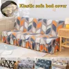 Simple Stretch Armless Sofa Bed Cover All-inclusive Foldable Sofa Cover with Skirt Armless Sofa Cover Funda De Sofá Sin Brazos 1
