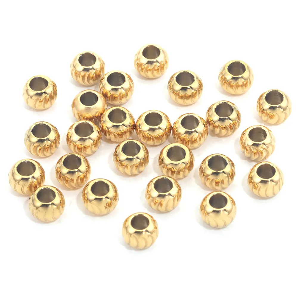 10 stücke Runde Oval Perlen Edelstahl Spacer Taille Perlen Für Armband DIY Perlen Für Charms Schmuck Machen Armbänder Lose perlen – Detail 5