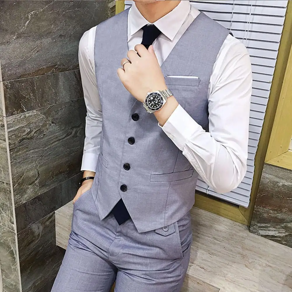 Soft Waistcoat Polyester Vest Suit Close-fitting Slim-fit Fashion