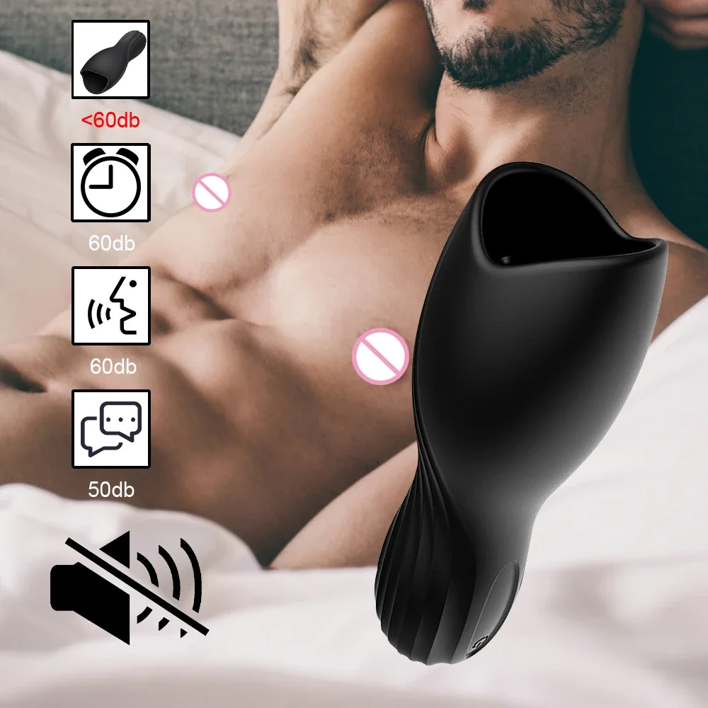 10 Vibrating Modes Male Masturbator Penis Delay Training Massager Oral Sex Orgasm Glans Stimulator Adult Sex Toys for Men Game male masturbator cup male masturbator male masturbation aid