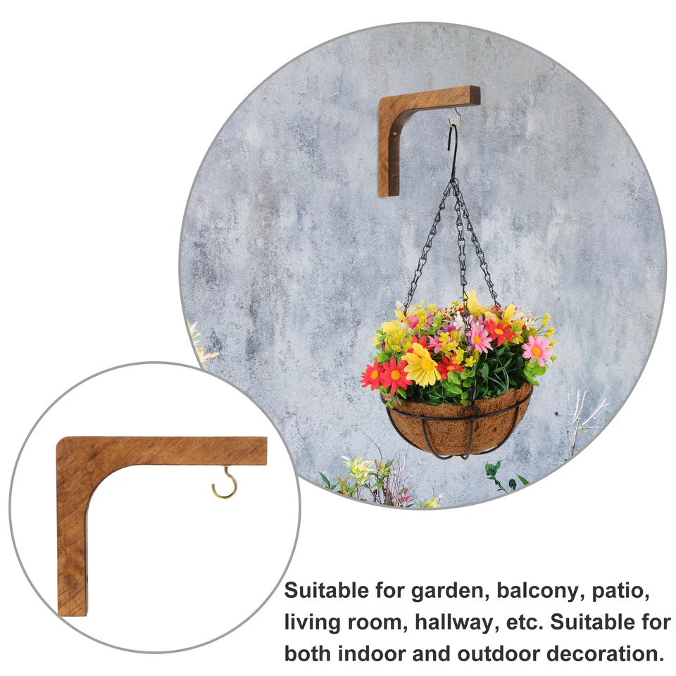 Planta Colgante Geelin Paquete De 4 Colgadores Para Plantas Con Base De  Madera, Maceta Macetas Colgantes Pared, image size:960x960