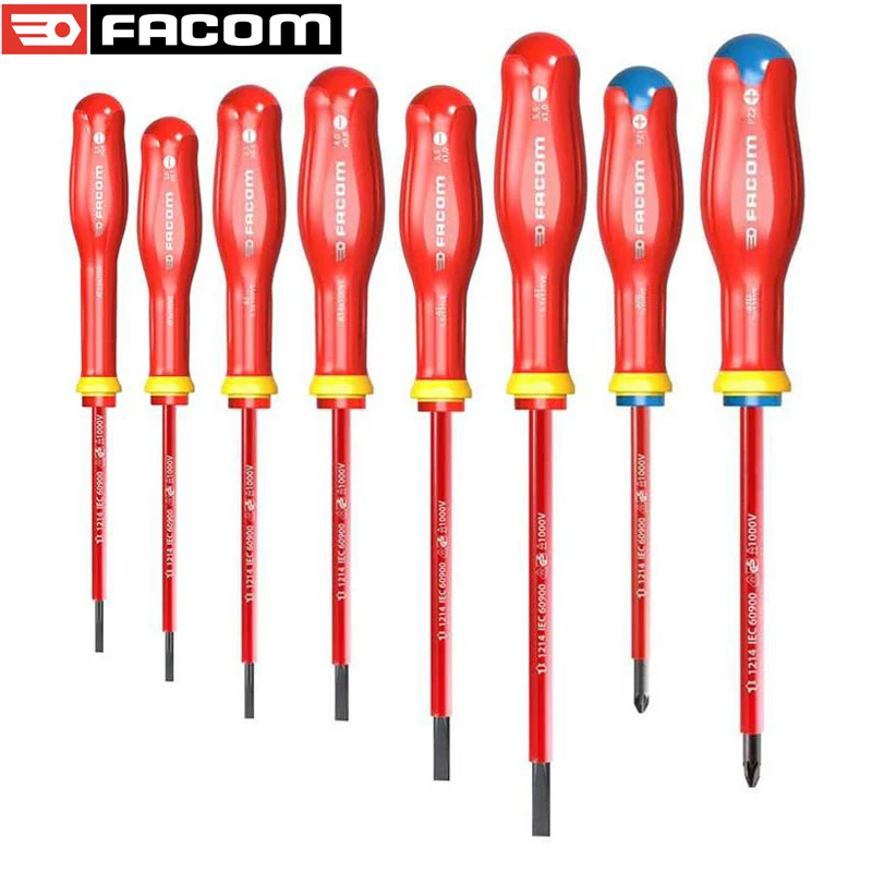 Facom Atd.J8Ve Set Di Cacciaviti Isolati Materiali Di Alta Qualità Lavorazione Squisita Funzionamento Semplice Migliora L'Efficienza Del Lavoro