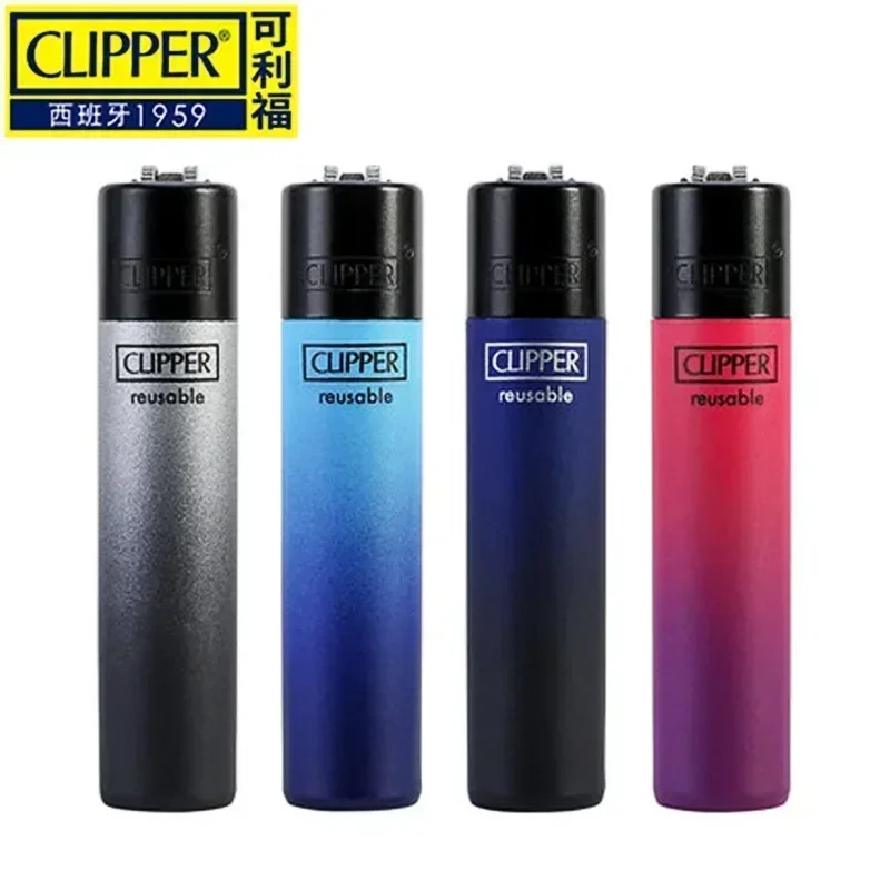 Butane Gas Lighter Cigarette Lighter Clipper Brand Personalized Patterns Nylon Butane Inflatable Lighters Grinding Wheel Lighters Butane Torch