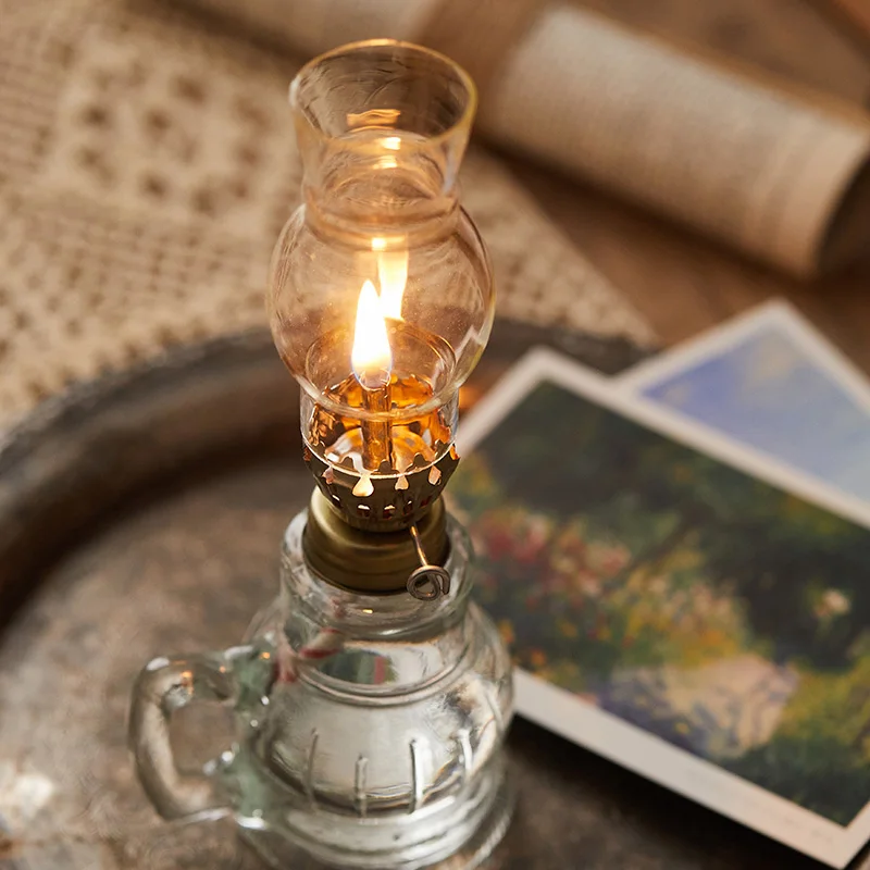Grande vetro cherosene olio lampada lanterna vintage lampade ad olio per  uso interno decoro camera uragano lampada illuminazione domestica chiaro  cherosene lampada lanterne