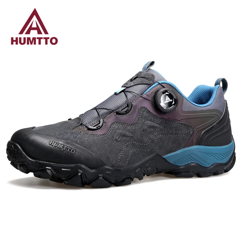 HUMTTO Leather Casual Shoes for Men Breathable Luxury Designer Men's Sneakers Outdoor Mens Sports Shoe Fashion Black Sneaker Man