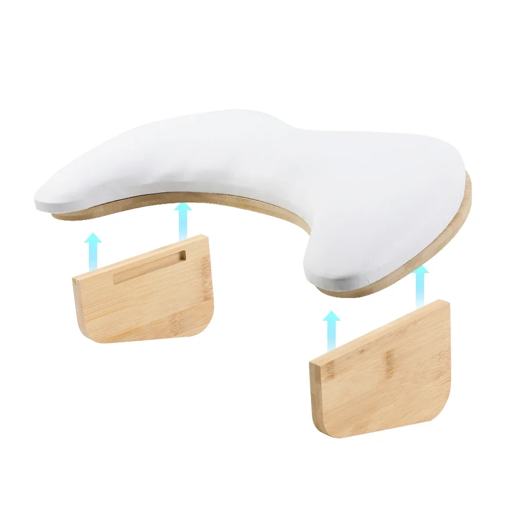 Nail Art Hand Pillow ANGNYA Two Hands Hand Rest for Nails Tech Armrest Log Beveled Nail Art Hand Pillow PU Leather Manicure Table Stand Holder