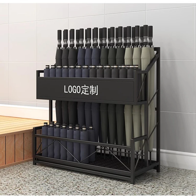 Display Umbrella Holder Outdoor Adjjstable Black Metal Stand Umbrella Holder Storing Rack Suport Umbrele Hotel
