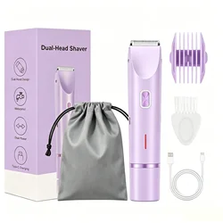 Women's Dual - Head Electric Shaver & Epilator - Versatile Hair Remover for Body, Legs, Underarms, and Bikini Area (Purple)