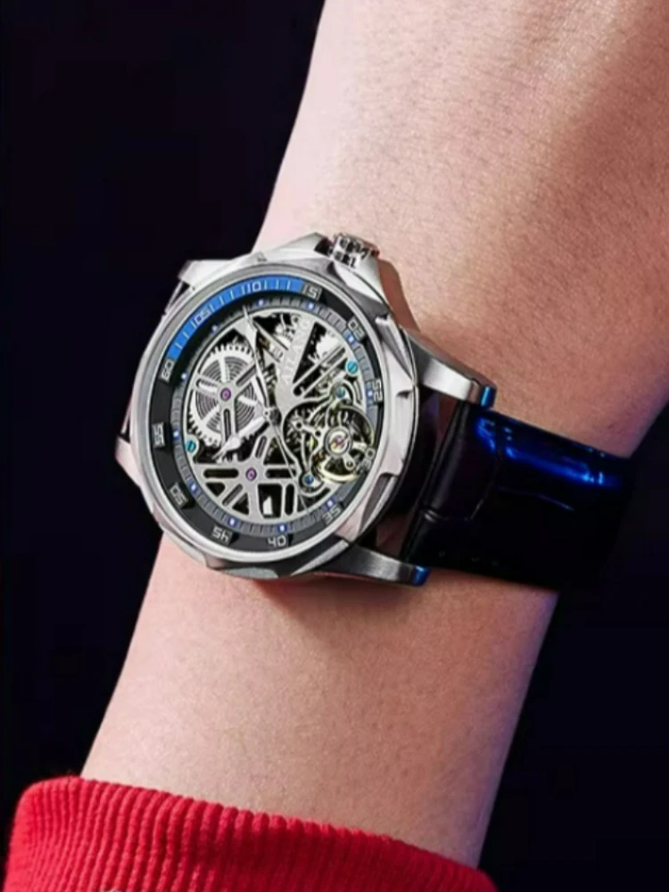 AILANG Luxus Herren Automatik-Mechanische Uhr Skelett Tourbillon Armbanduhr Wasserdicht Sport Mode Casual Zeitmesser für Männer – Detail 5