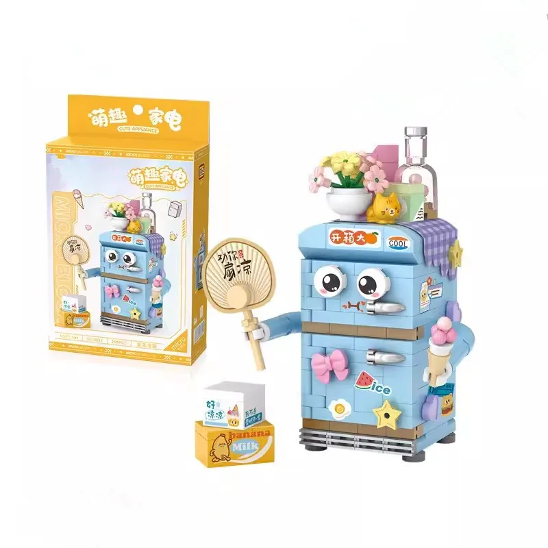 Compact DIY Toaster TV Set Brick Puzzle Toy