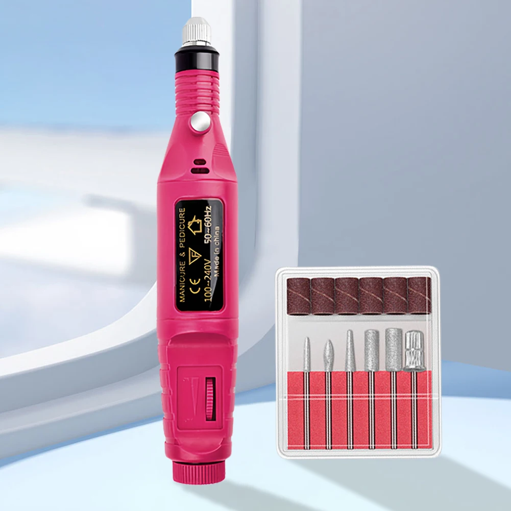 USB 휴대용 네일 드릴 저소음 전문 네일 아트 도구 키트, 홈 살롱 페디큐어 연마 모양 도구