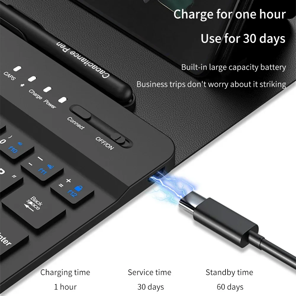 Magnetic Bluetooth Wireless Keyboard Folding Holder Leather Case For Samsung Galaxy Z Fold 5 4 3 Keyboard With Pen Slot Mouse bluetooth keyboard wireless keyboard mouse set