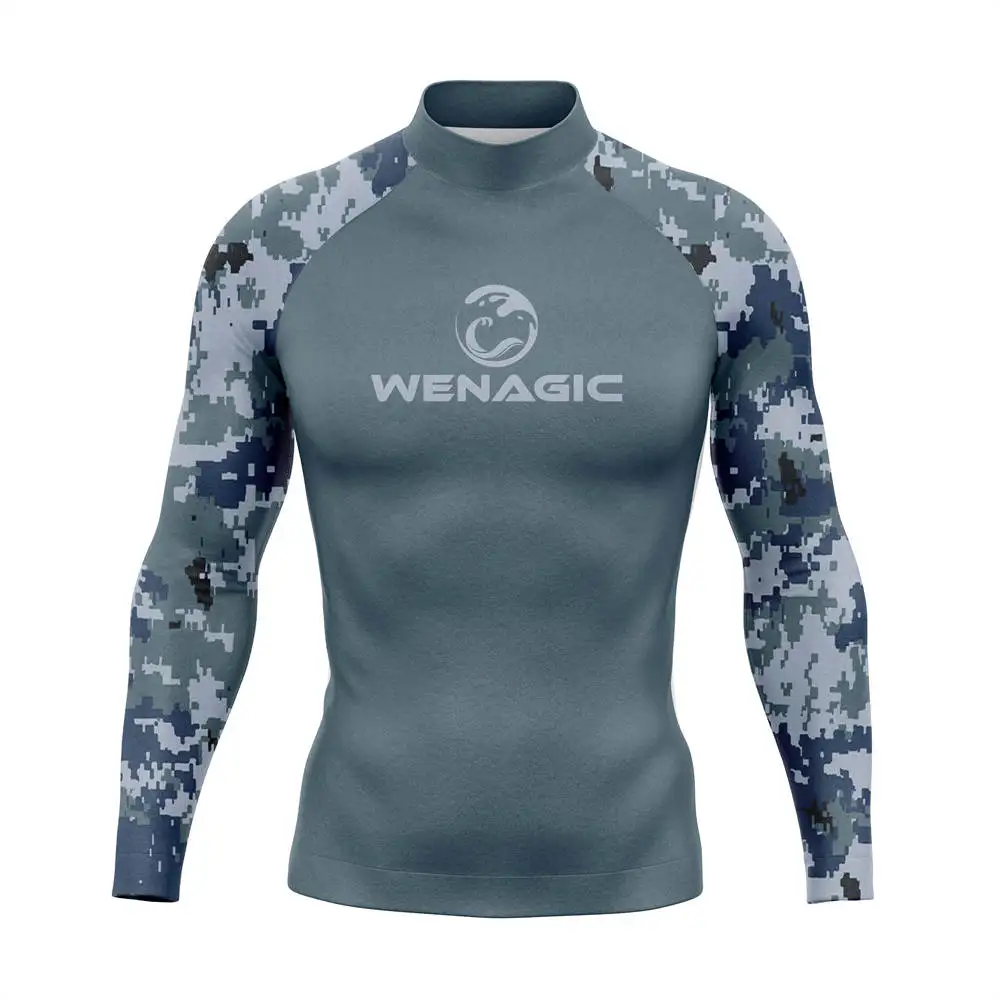 NEW Men's Swimsuit Surf Beach Swimwear Kitesurfing Nylon And Lycra Long Sleeve Printing outdoor running fitness clthing
