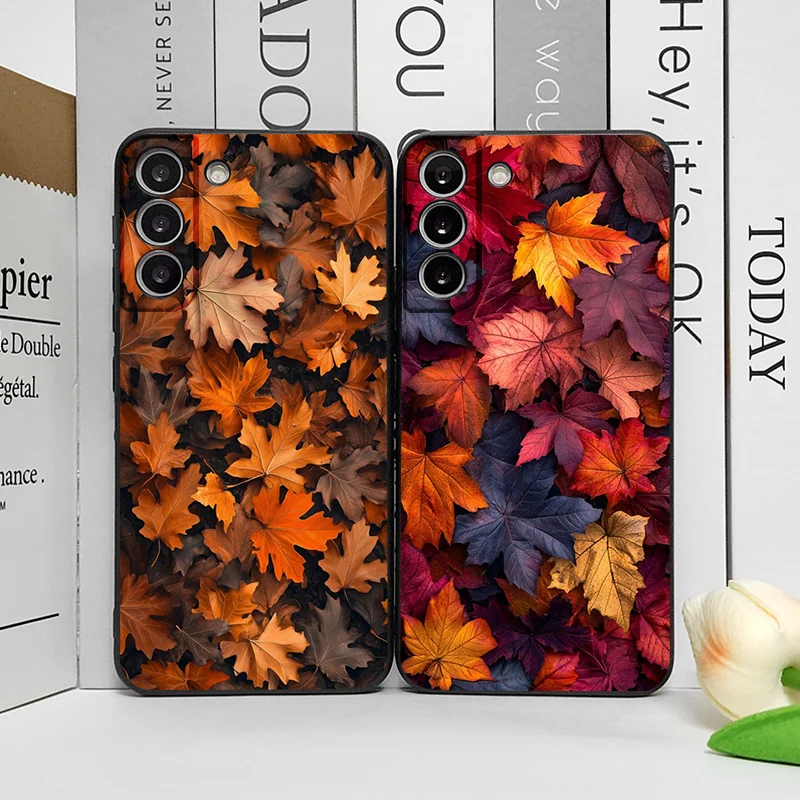Hand-Painted Autumn Maple Leaf Shockproof Phone Case - Soft Cover Art s