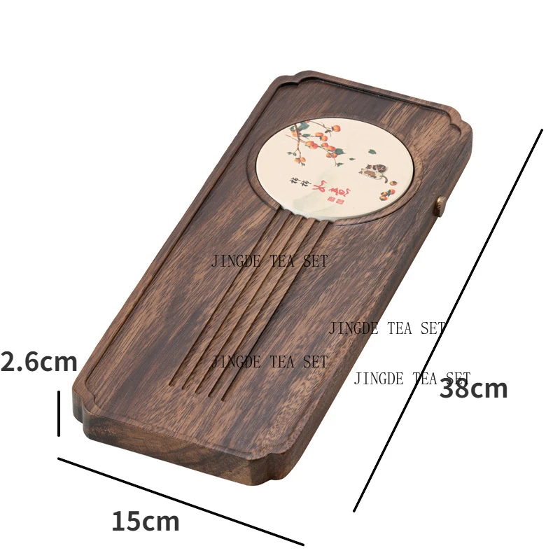 15x38cm North American black walnut tea tray high-end solid wood dry foam household small tea tray