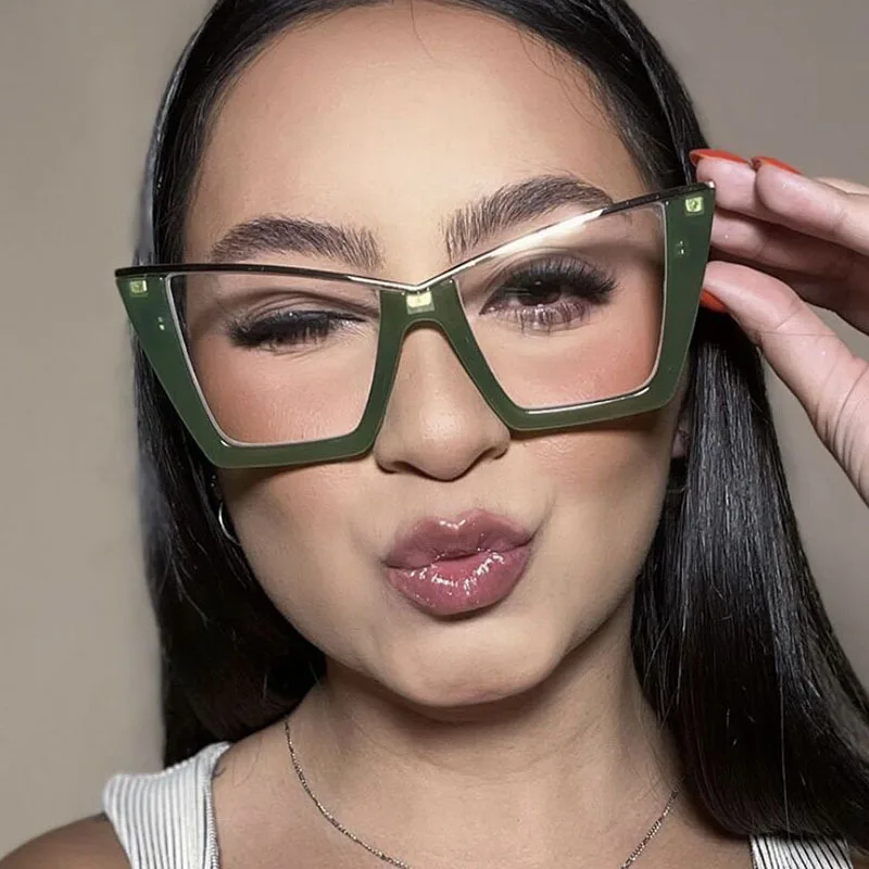 R57505 Mode lässig blaues Licht blockierende Brille Rahmen Frauen stilvolle Presbyopie Brillen anpassbare optische Dioptrien – Detail 1