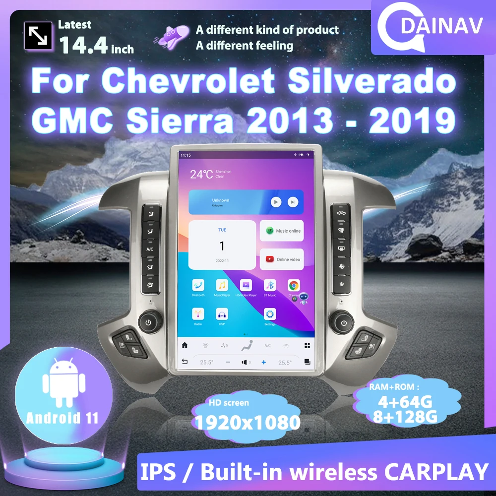 

Автомобильный радиоприемник Qualcomm на Android 11 для Chevrolet Silverado GMC SIERRA 2013 2014-2020 мультимедийный плеер стерео GPS навигация Carplay